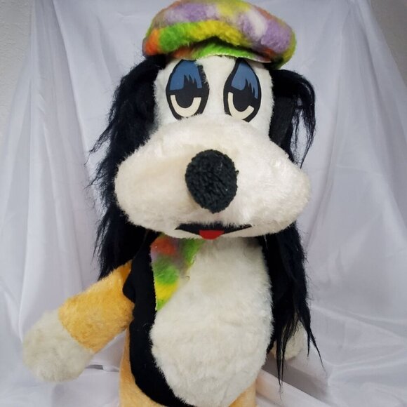 VTG 1970's Droopy Dog Plush Multicolor Hat and Scarf Carnival Toy 17" Tall RARE - Picture 4 of 16